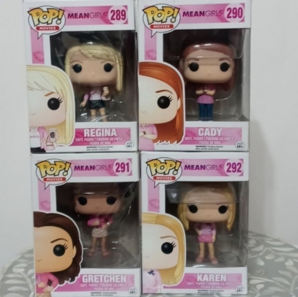 Funko Pop Mean Girls Set Regina 289 Cady 290 Gretchen 291 Karen 292 Lot 4 Pops